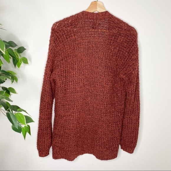 American Eagle Outfitters Chunky Knit Burgundy Sweater cardigan pullover - Picture 6 of 7